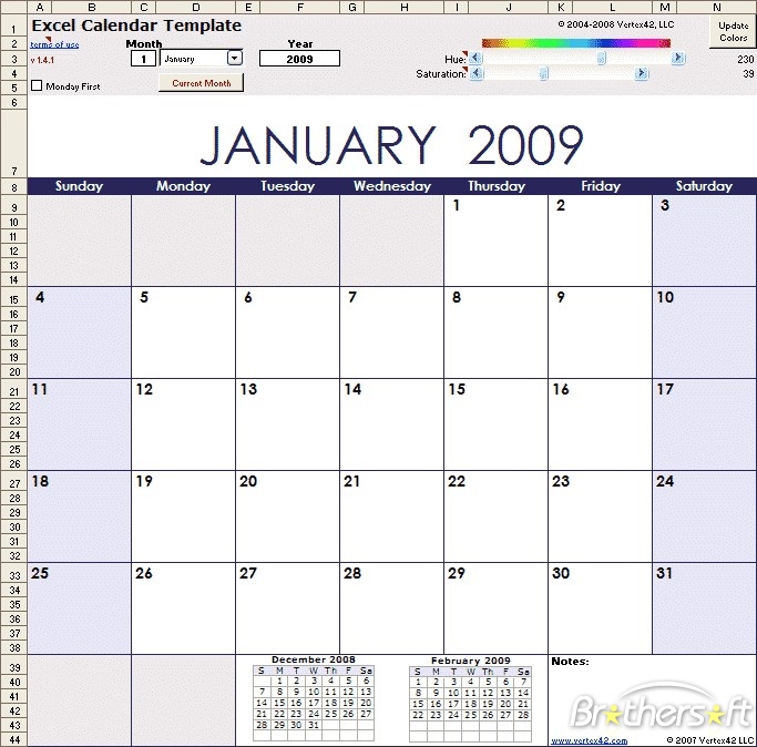 calendar 2011 template excel. Free download - Excel Calendar